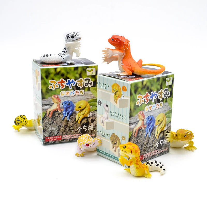 Подлинные капсульные игрушки ящерица хамелеон саламандра Chow Blue Дротика лягушка