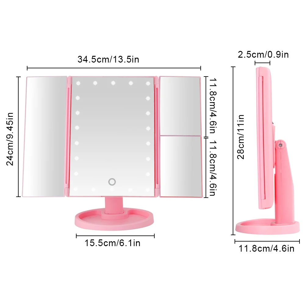 Зеркало для макияжа с сенсорным экраном 22 светодиодный светильник