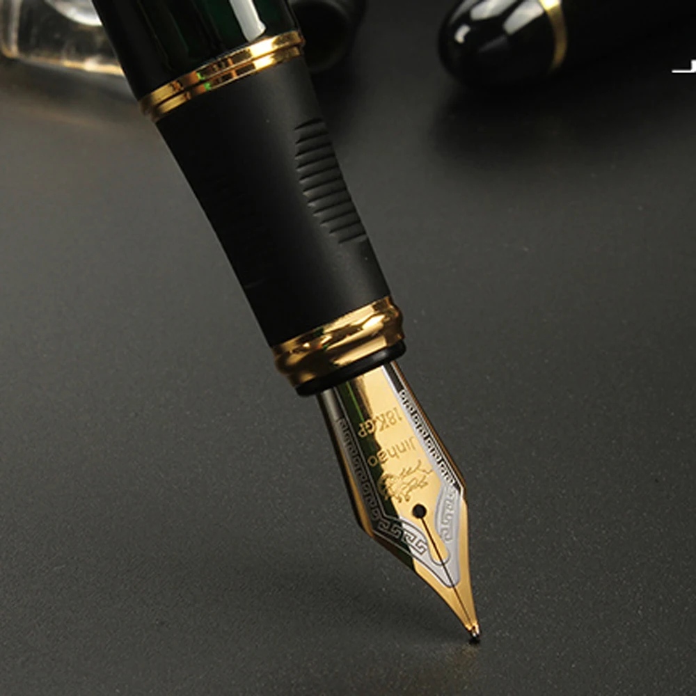 Ручка перьевая JINHAO X450 металлическая золотистая Канцтовары молочного и белого