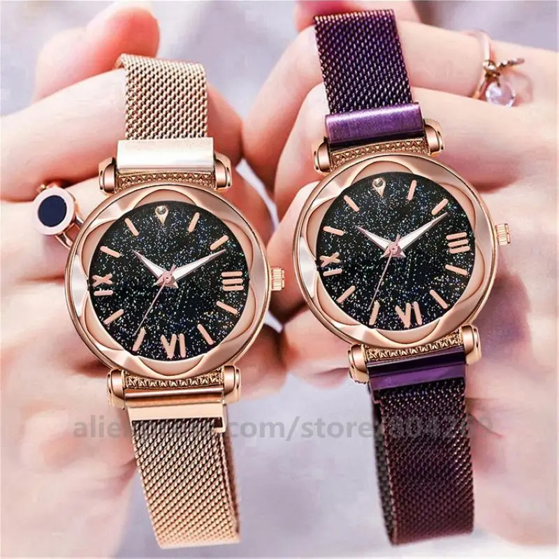 Elegant Lady Magnetic Band Wristwatch High Quality Fashion Women Luminous Dial Magnetic Band Watch Wholesale Lady Magnetic Watch