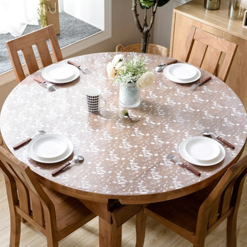 Туманная ПВХ скатерть водонепроницаемые скатерти для круглых столов масляная