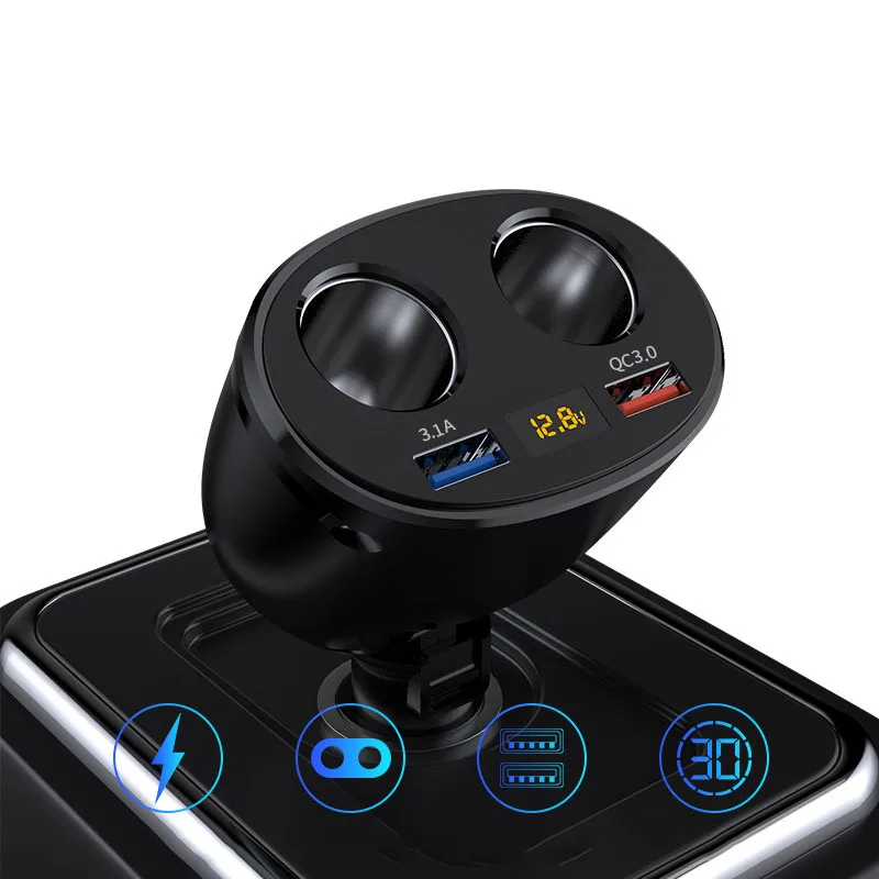 Автомобильное зарядное устройство с 2 USB-портами 80 Вт QC3.0 + 3 1a | Автомобили и