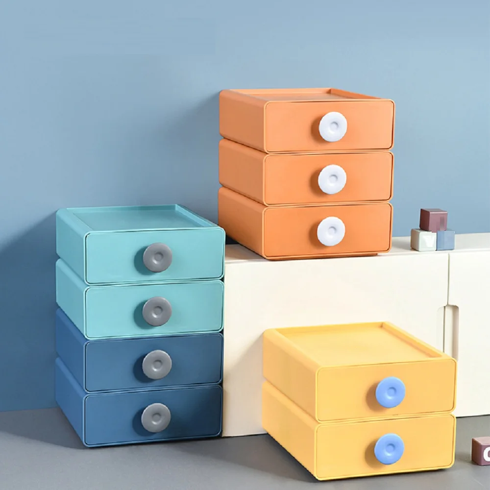 

Colorful Stackable Desk Drawer Storage Organizer Box Container for Stationery Sundries Cosmetic Decoration