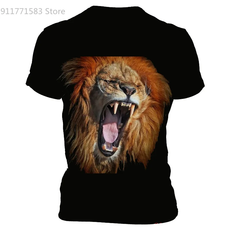 

Animal funny 3D lion T-shirt men and women summer 3d printing lion boy girl tiger 3D top T-shirt