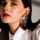Элегантные серьги-бабочки для женщин, очаровательные золотистые полые металлические бриллианты, модные ювелирные изделия в стиле бохо 2019