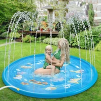 100cm kids inflatable water spray pad round water splash play pool playing sprinkler swimming pools pvc outdoor fun yard mat