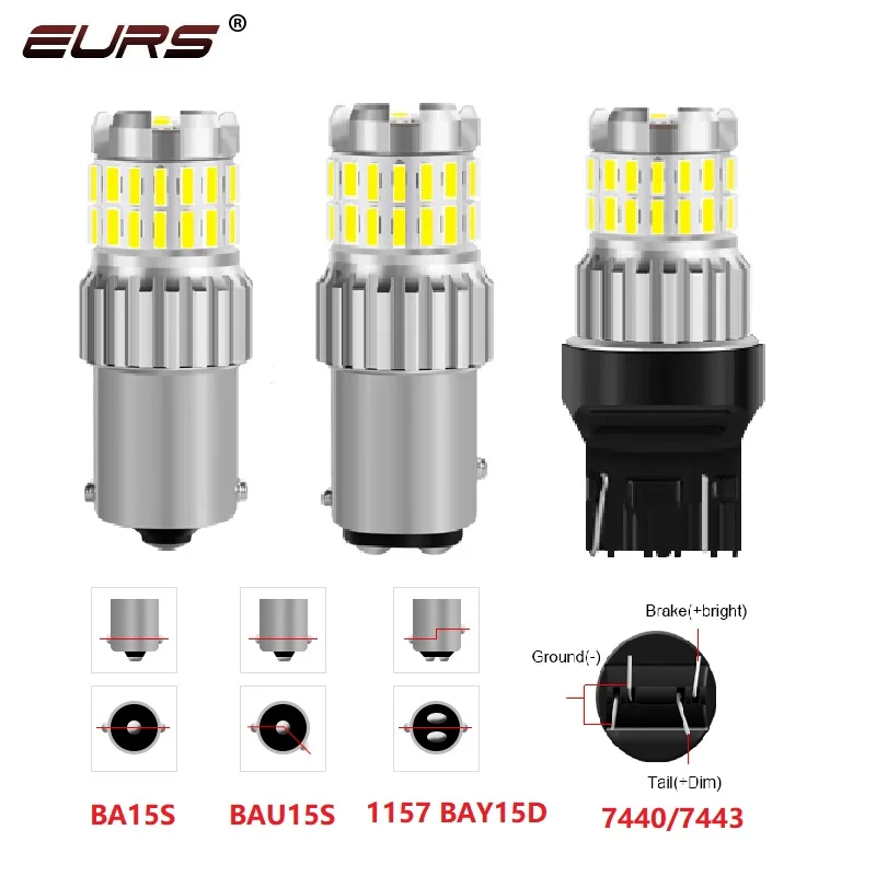 

1X 1200LM Canbus P21W 1156 BA15S LED Bulb BAU15S BAY15D 1157 LED Bulbs T20 7440 7443 LED DRL Car Lights White red Brake Lights