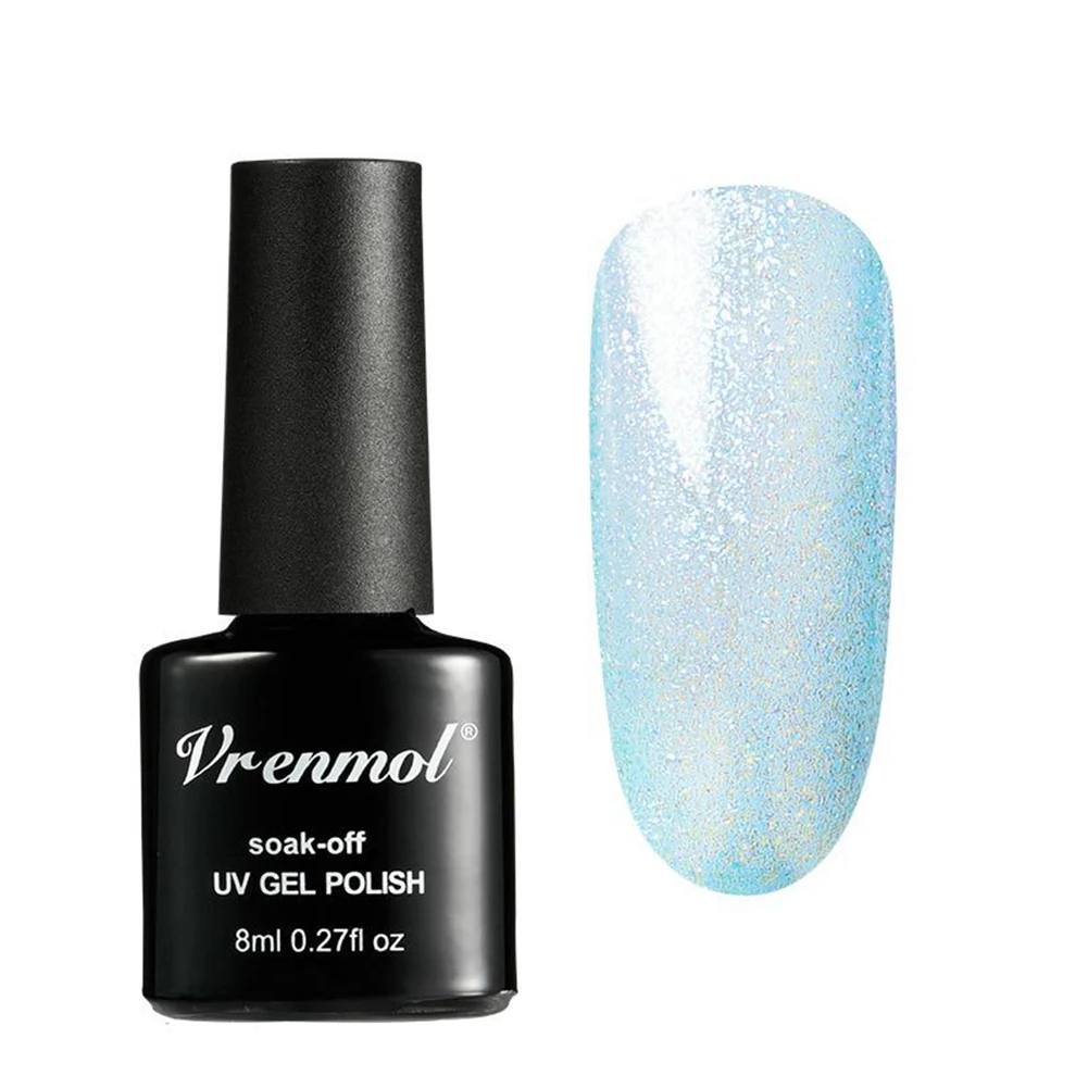 1Pc Glitter Gel Polish Soak Off UV LED Nail Art Varnish Shining Long Lasting Base Suitable to apply on UV gel nails, acrylic