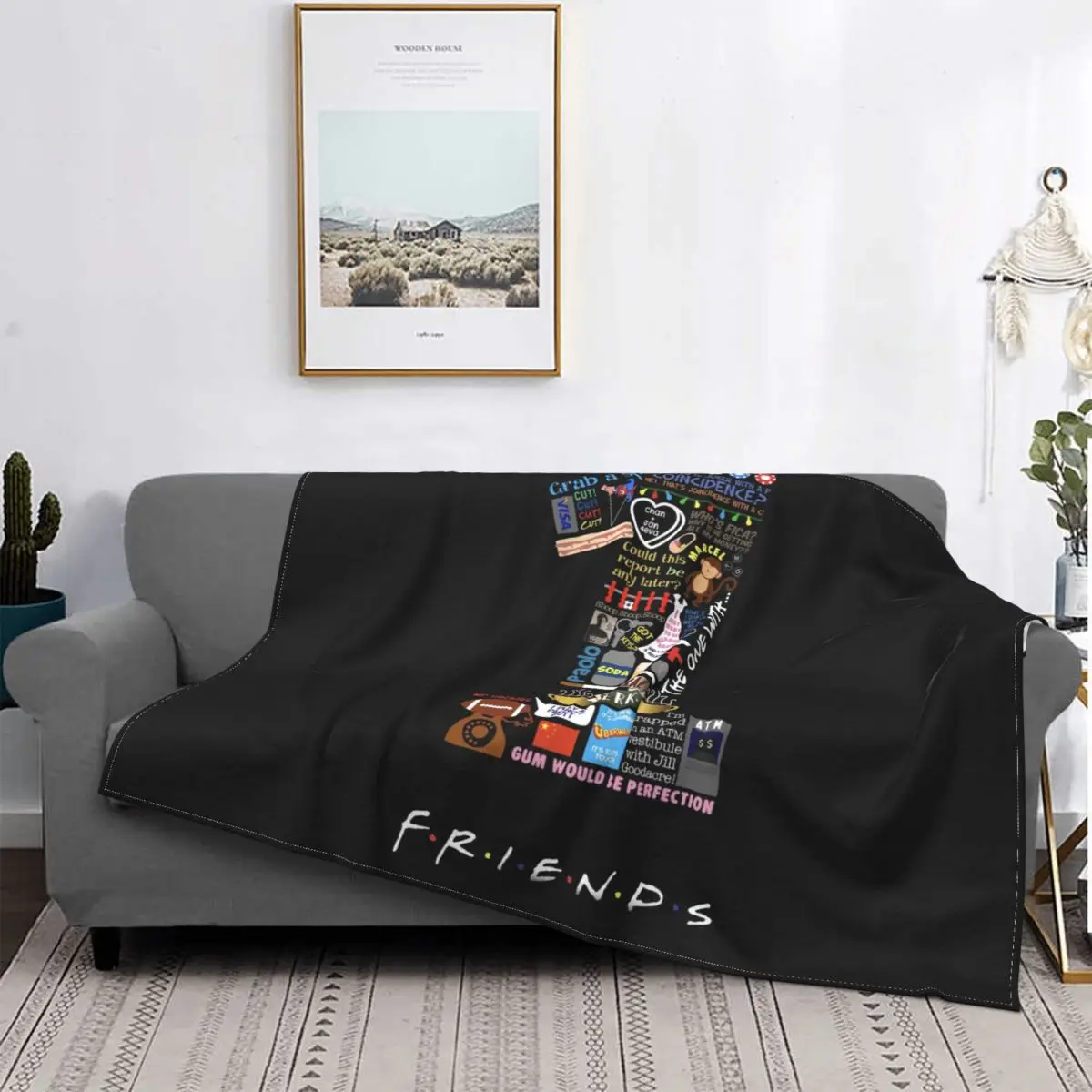 

Одеяло из сериала «Друзья», плюшевое покрывало с изображением центрального перка, портативное мягкое теплое покрывало для путешествий с са...