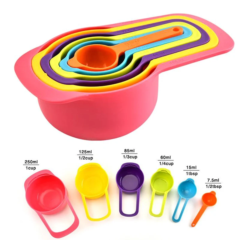 

6pcs/set Creative Silicone Measuring Spoon Measuring Ladle Baking Cooking Kitchen Coffee Tools with Scale Kitchen Tools Hot