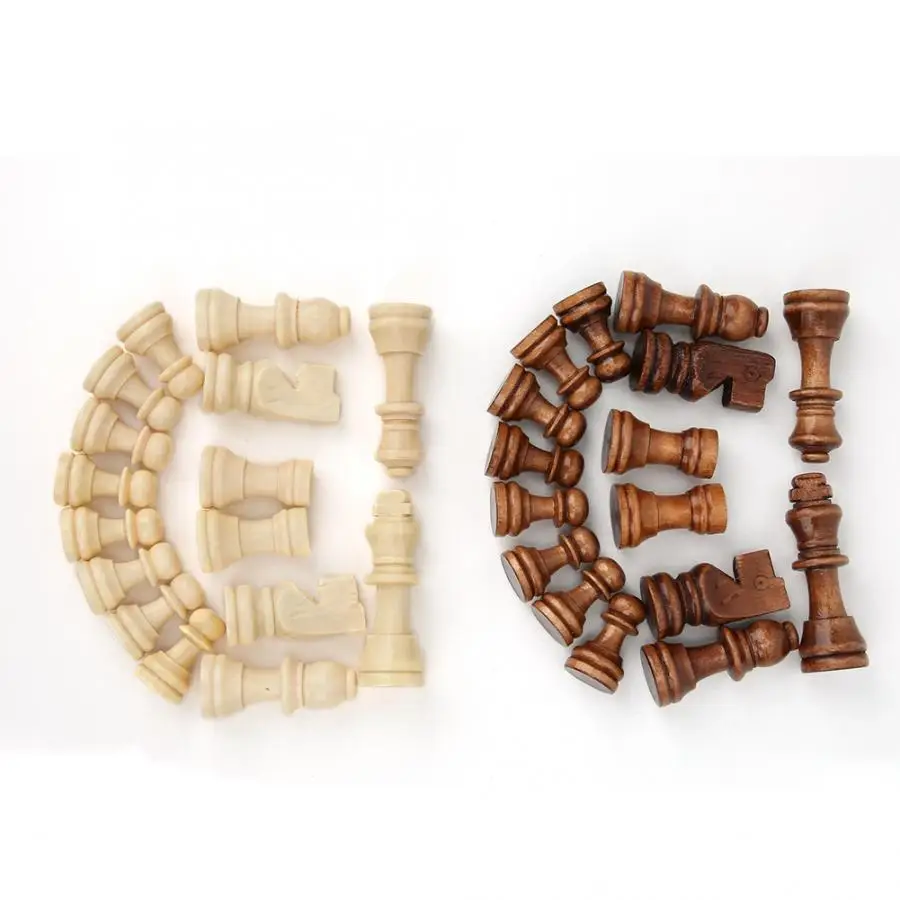 Складной 32 шт. деревянный международный шахматный Игровой Набор деревянные части без шахматной доски подарок интерактивная игрушка развлечения шахматная игра