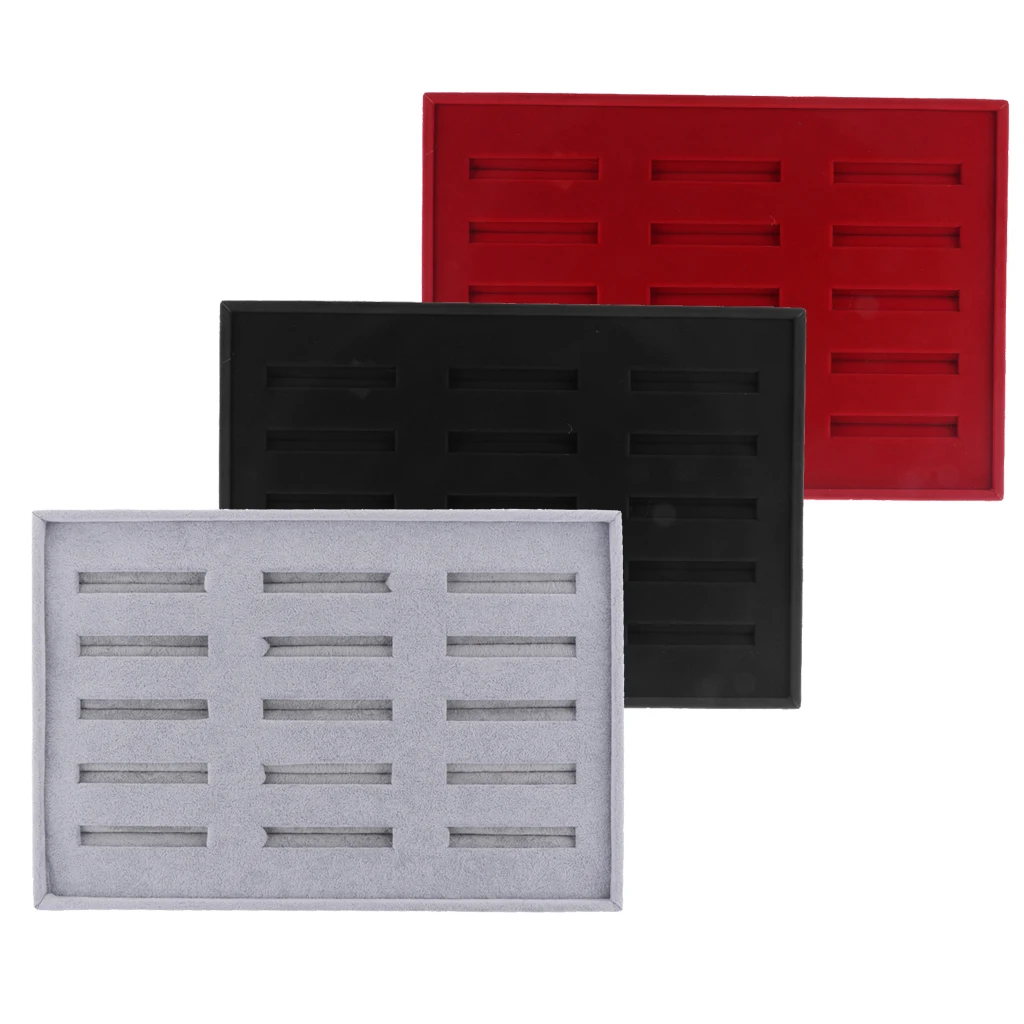 

Tray Box Velvet 15 Slots Insert Organizer Cuff Bangle Bracelet Display