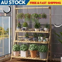 5 tier wooden plant rack display shelf 50 70100cm large flower planter pot stands for home outdoor yard garden patio balcony