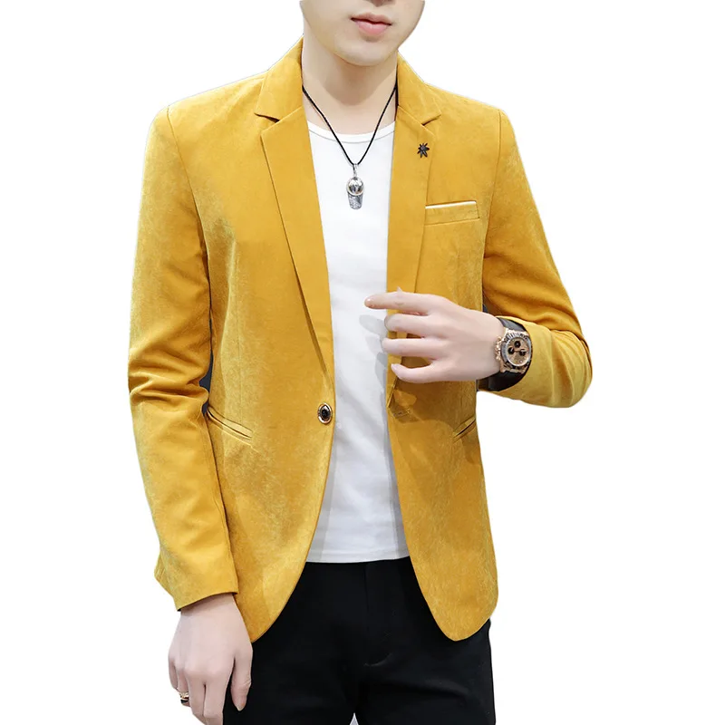 

2020 Spring Men Casual Slim Fit Solid Color blazer Youth Handsome Small blazer