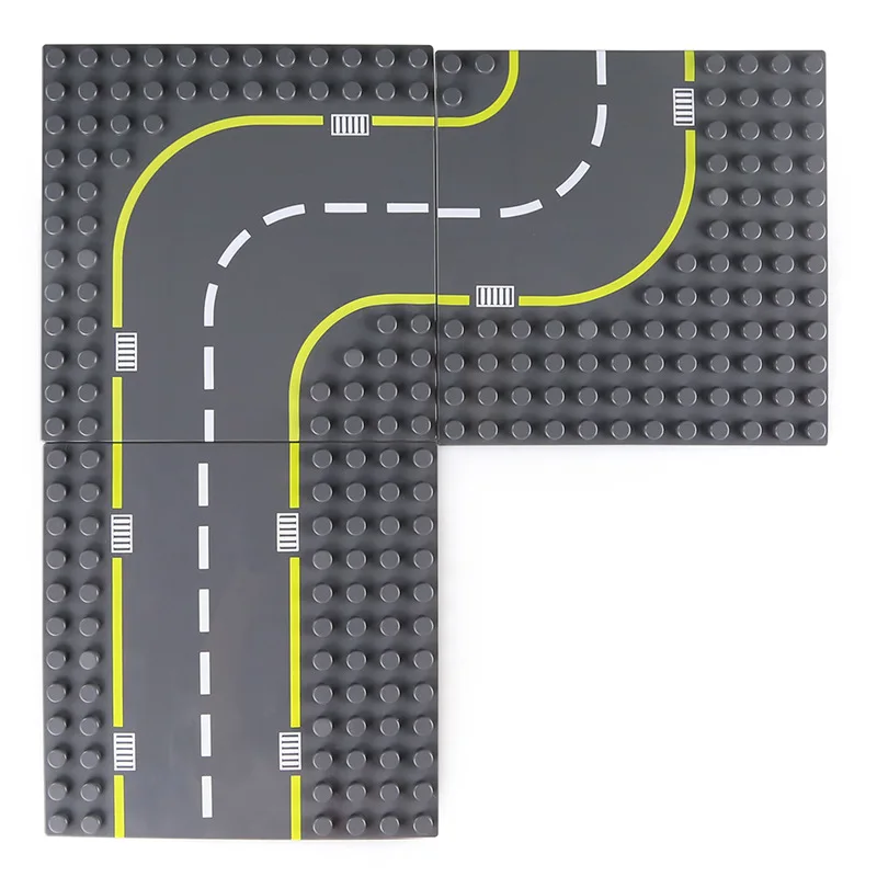 Большой блок Город дорога улица Базовая пластина 19*19 см прямые кривой