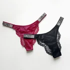 Женское бархатное нижнее белье пикантные трусики Стразы с низкой посадкой, бразильское винтажное нижнее белье, женские трусики бикини с кружевом