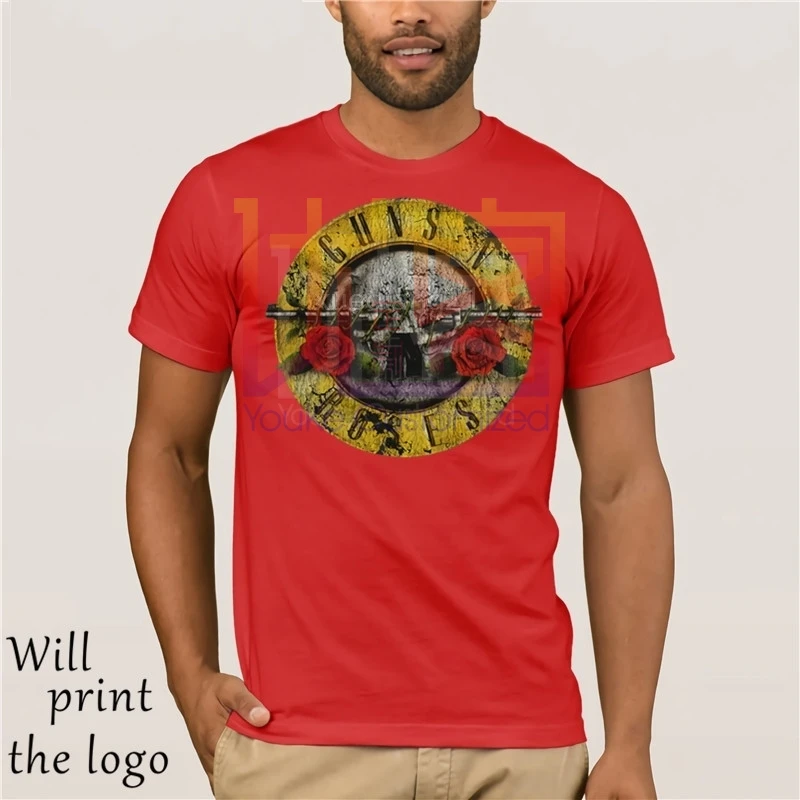 Горячие цены пистолеты N ROSES distressed BULLET мужской переносной Тройник Футболка |