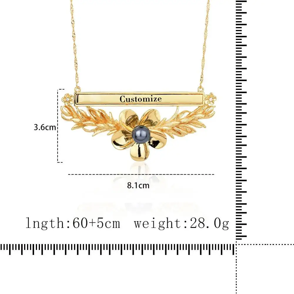 

Cring Coco Custom Name Necklaces & Pendant for Women Fashion Hawaiian Plumeria Pendants Water Wave Chain Necklace Jewelry Party