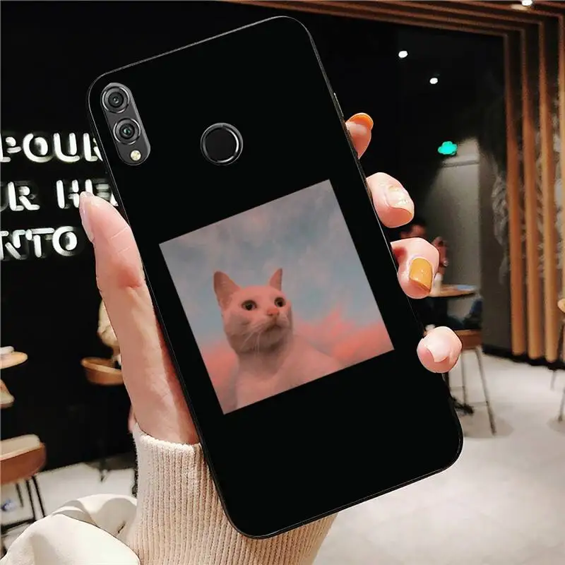 

Cat Phone Case Black For Huawei Honor 7A/8X/9/9Lite/10/10Lite 9X 20 20S View30/30Pro Cases