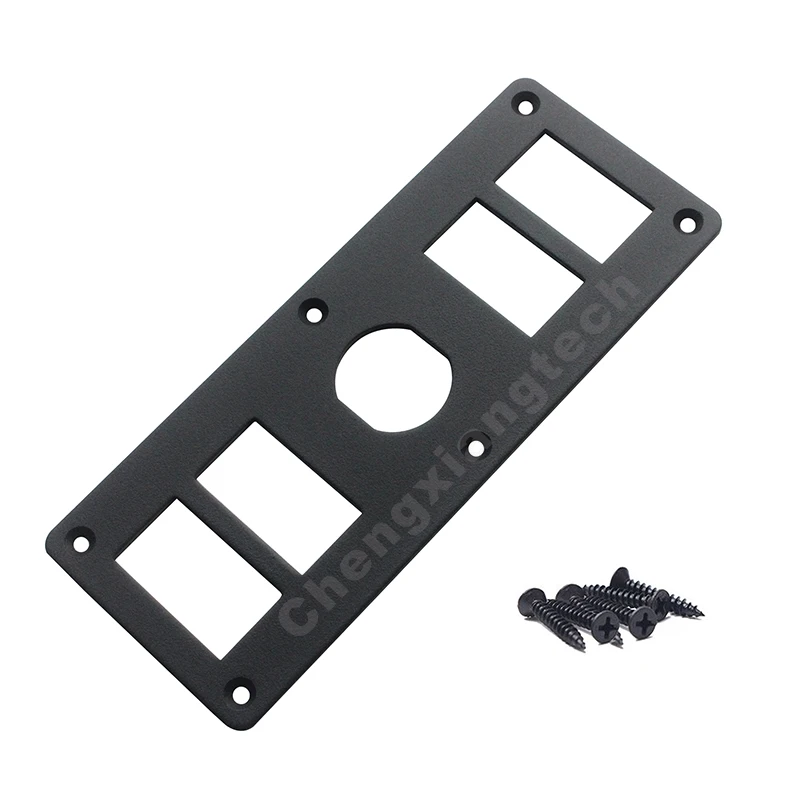 

5 IN 1 Aluminum 4 Gang Rocker Switch Housing & 1 USB Power Socket Holder Mount Panel for Car Boat Caravan ATV Dashboard Install