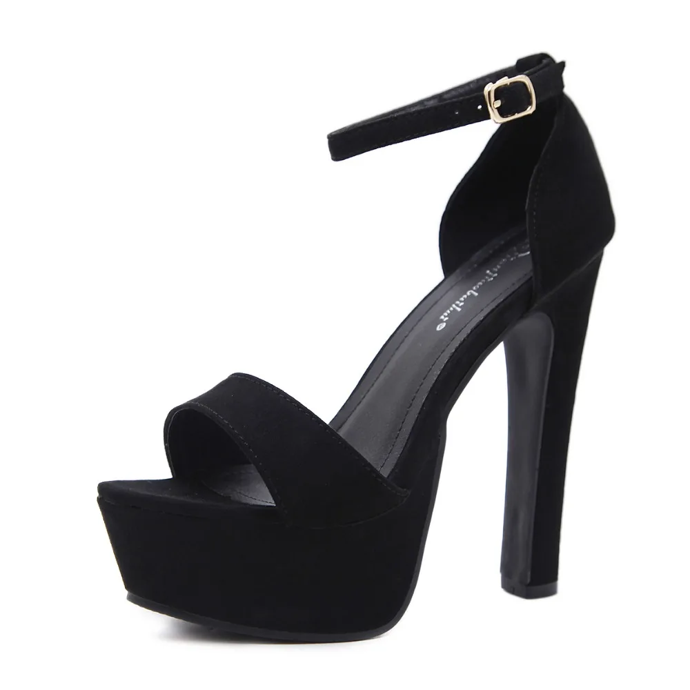 

European and American sexy 14cm high heel buckle women sandals fashion wild temperament comfortable non-slip high heel sandals