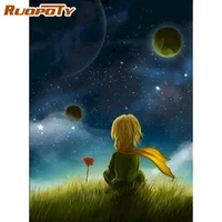ruopoty children watch stars figure painting by numbers for adults handpainted unique diy gift oil picture by number wall decors