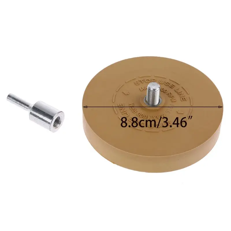 

Rubber eraser wheel pad with drill adapter 88mm Polishing Wheel 1/4" Decal Remover For Car Decals Vinyl Stickers Quick Removal