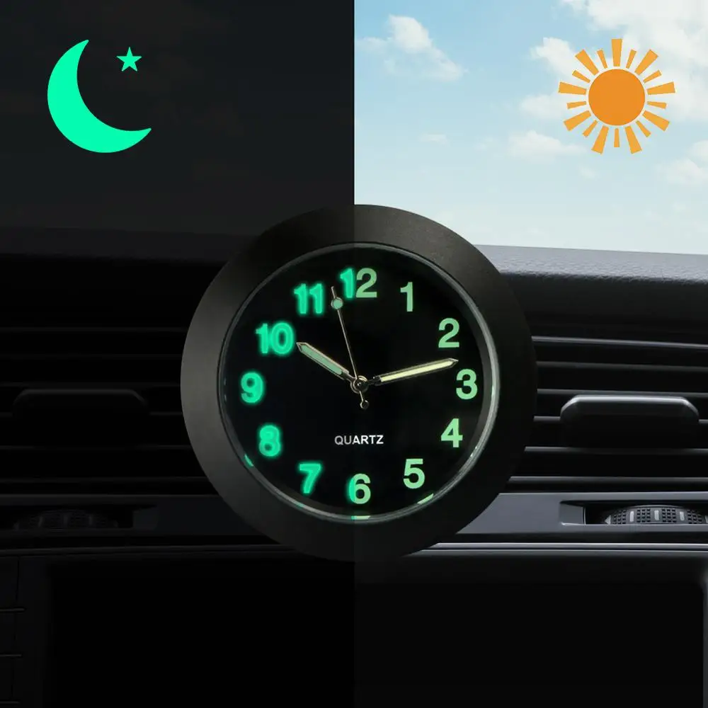 Миниатюрные светящиеся электронные часы для салона автомобиля кварцевые