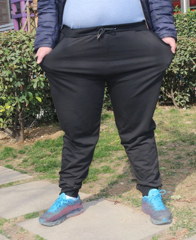 Брюки мужские спортивные эластичные Стрейчевые свободные штаны размера плюс 10XL
