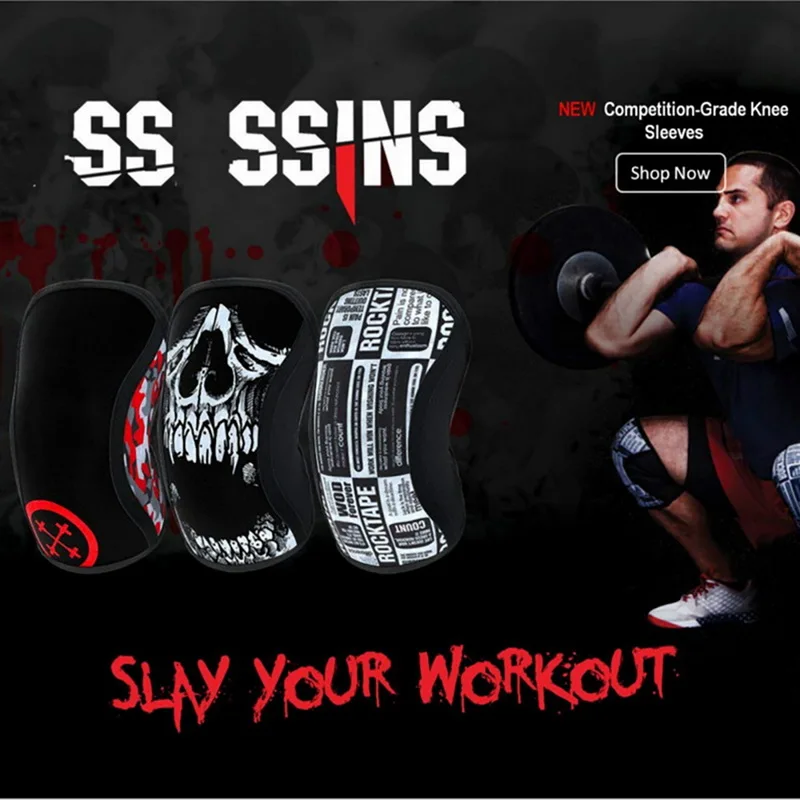 Неопреновые наколенники для тяжелой атлетики 7 мм компрессионные пауэрлифтинга