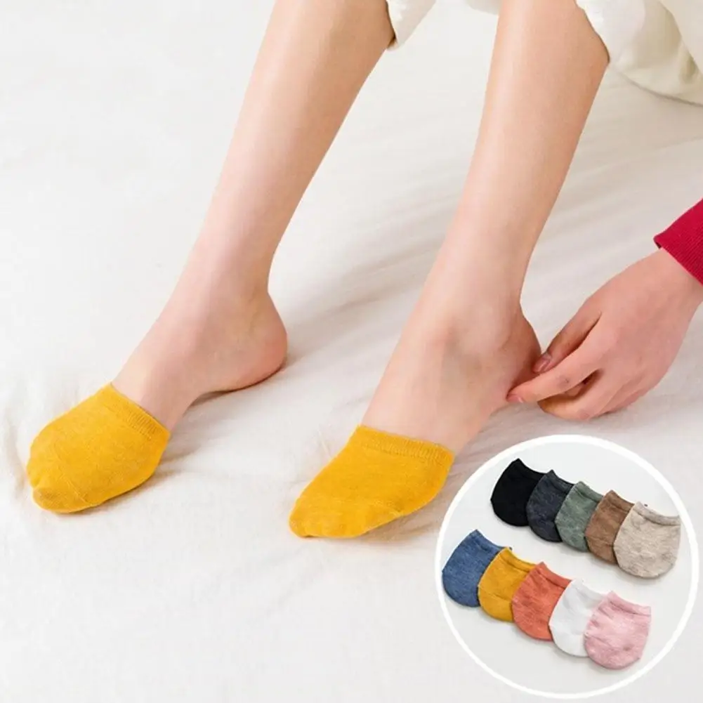 

Ladies Summer Socks Forefoot Socks Female Half Foot Socks Half Invisible Toe Cover Heels Socks Breathable Color H3H5