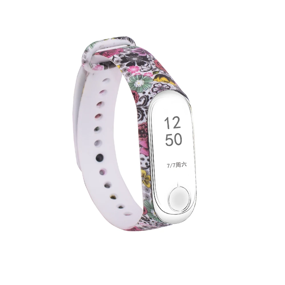 Цветные цветы для Xiaomi Mi Band 4 ремешок Силиконовая печать miband NFC аксессуары xiaomi mi band |