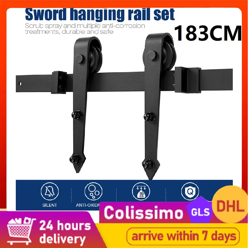 Новинка стальной раздвижной сарай набор оборудования для деревянных дверей