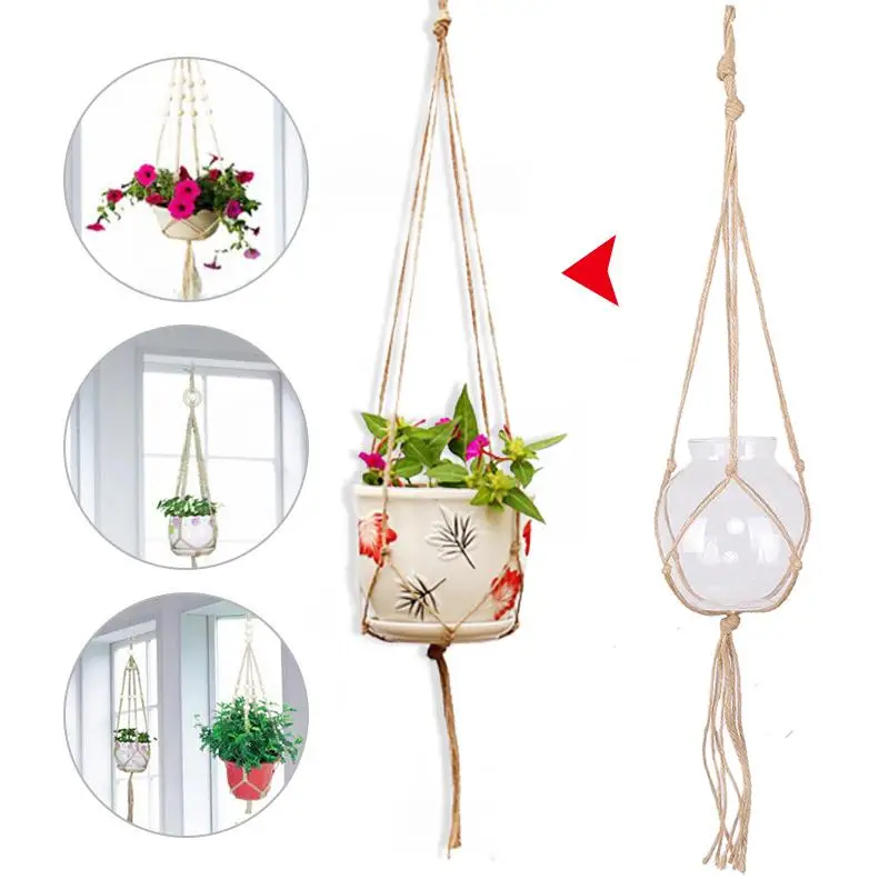 Стеклянный террариум пеньковая веревка цветочные горшки настольное растение