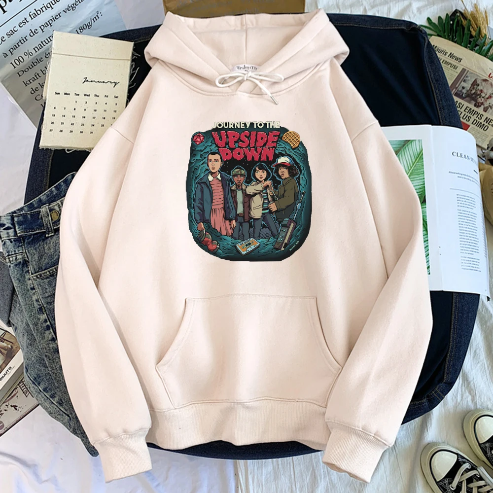 

Hoodie Womens Stranger Things Journey To The Upside Down Print Hoodied Sweatshirt Women Street Round Neck Oversize All-Match Top