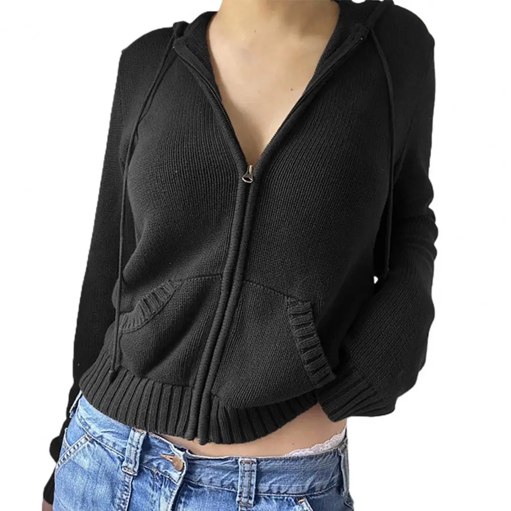 

Пальто Wonmen, винтажные коричневые однотонные свитера с капюшоном, Женская осенне-зимняя куртка на молнии с рукавами-фонариками, кардиган, вя...