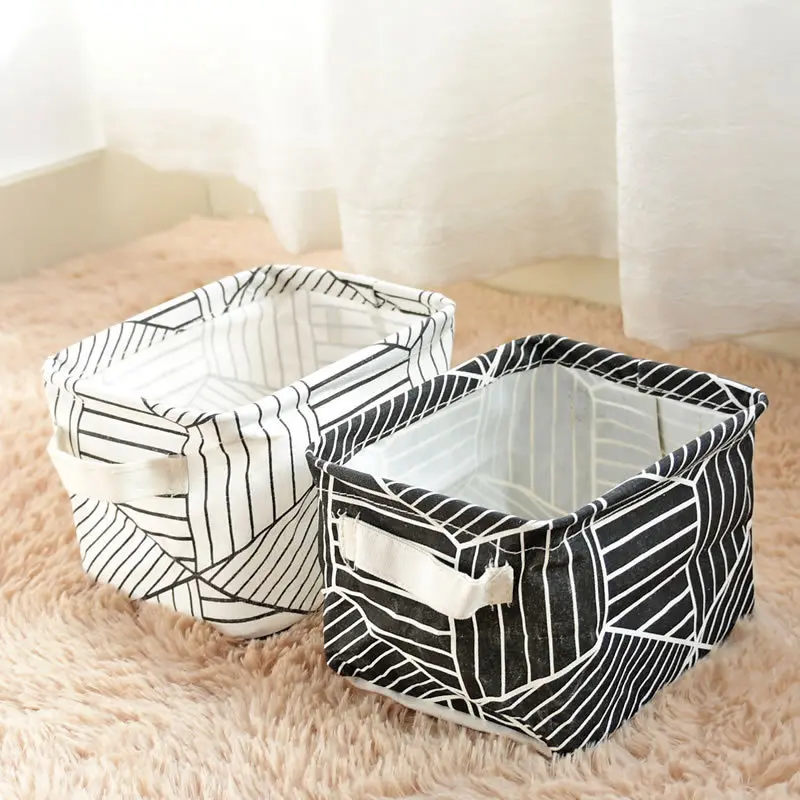 Прямоугольная корзина для хранения детей складная из ткани или домашних