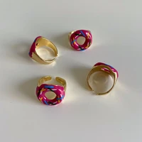 korean donuts niche design individuality fashion retro index finger bungee ring trend opening adjustable size jewelry