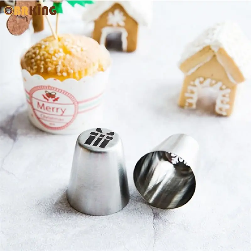 OBRKING Кондитерские насадки для глазировки из нержавеющей стали Рождественская