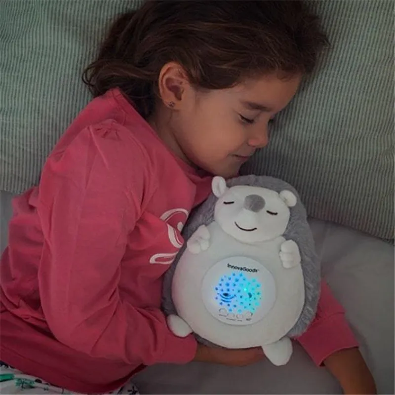 

Hedgehog Plush Starry Sky Dream Projection Lamp Children baby Cartoon Music Soothing Night Sleeping Light Creative Gift