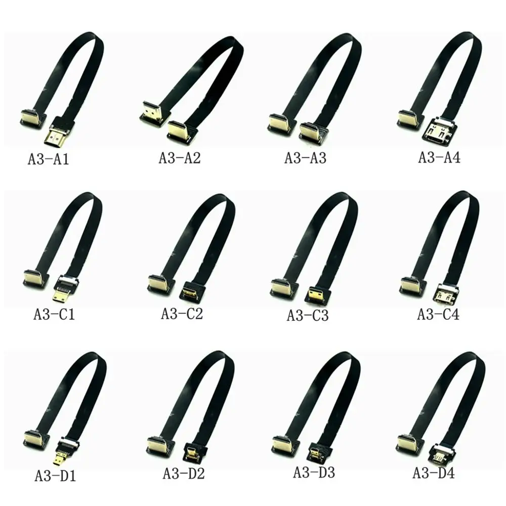 FPV HD штекер гнездо 90 градусов адаптер FPC плоский HDMI совместимый кабель 20 контактов