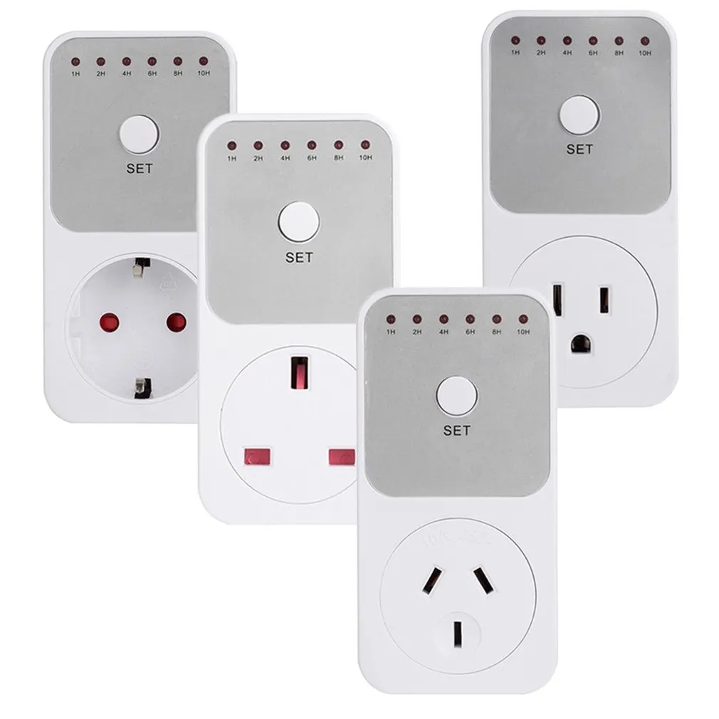 

US EU UK 1h-10h Countdown Timer Switch Socket Plug Intelligent Time Setting Control Socket Electricity Power Metering Socket