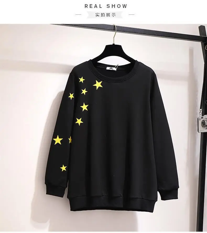2XL-6XL Plus Size Autumn Hoodies Sweatshirt Winter Cotton Women Casual Tops Long Sleeve Print Pullover 5XL Large Sweatshirt Tops