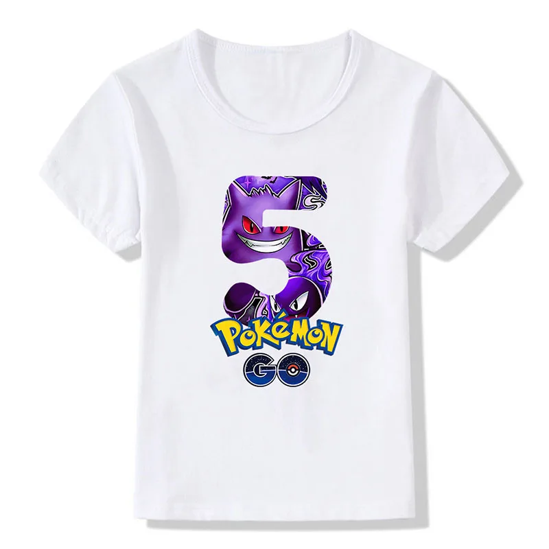 Детская Модальная футболка с покемонами Gengar Number 1-9 принтом подарки на день