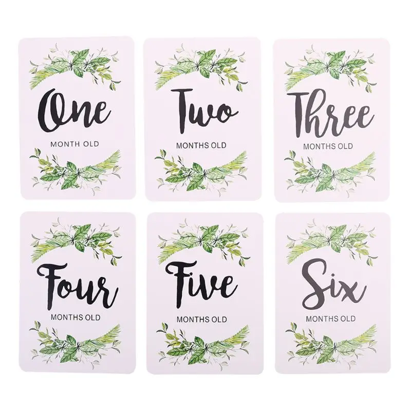 

12 Pcs/Set Month Card Baby Monthly Newborn Photos Funny Cartoon Photography Photo Cards Stickers