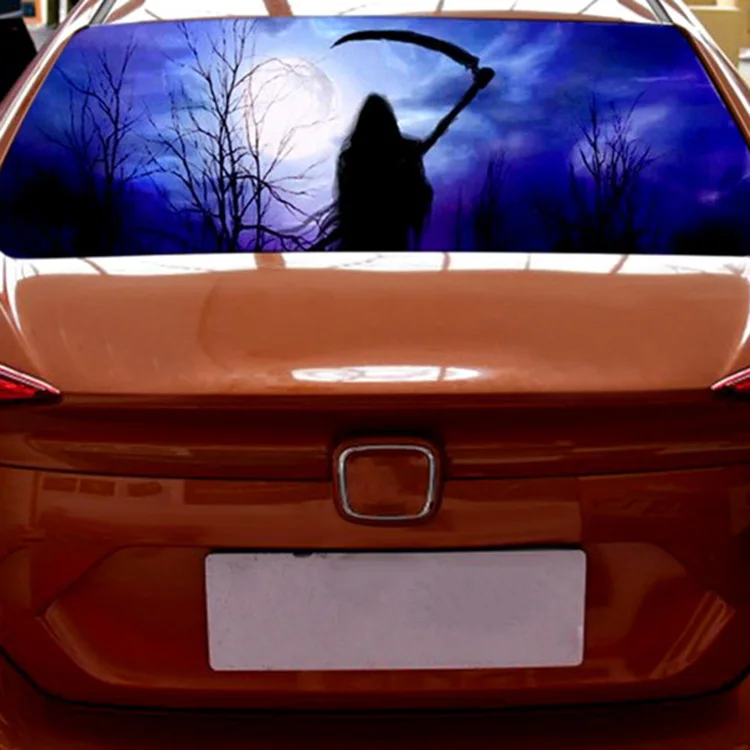 

Night Devil Moon for Truck Jeep Suv Pickup 3D Rear Windshield Decal Sticker Decor Rear Window Glass Poster 57X18 Inch