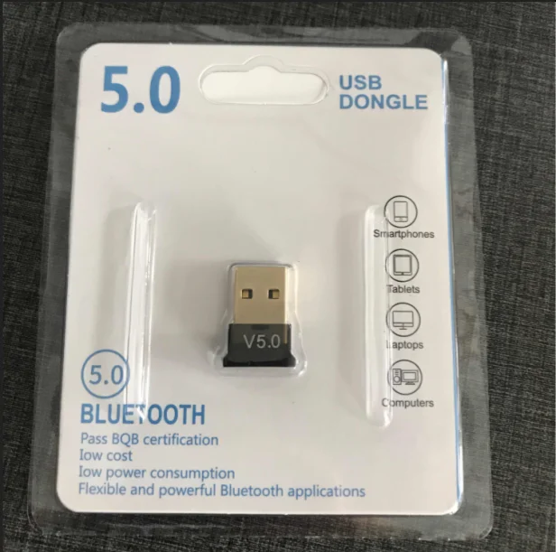 Bluetooth V5.0 USB-адаптер для ПК настольного компьютера WIN 10 ноутбука наушников Hi-Fi аудио
