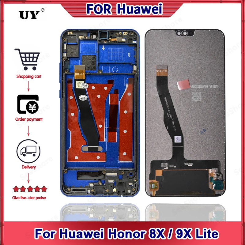 '6.5'' Original Display For Huawei Honor 8X Display Touch Screen Digitizer For View 10 Lite For 9X Lite Replacement Parts JSN-L22'