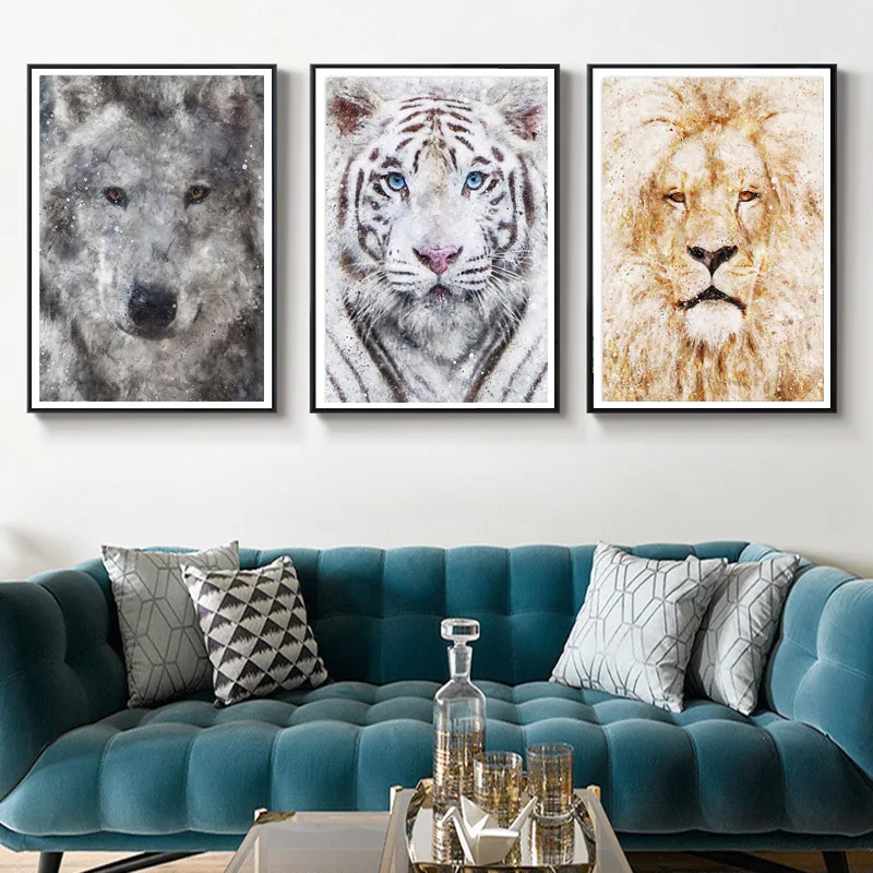 Акварельный Лев медвежонок панда лиса тигр алмазная живопись на холсте 5D DIY