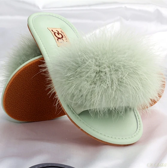 

spring plush slippers 2020 ms flat bottom antiskid indoor all-around comfortable sandals outdoor leisure Women's Plus Size 35-41